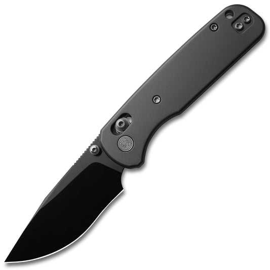 Miguron Katou Crossbar Lock Folding Knife  MGR630ADG 2.97" M390 Satin & DLC Blade, Grey PVD Titanium Handle | MGR630ADG