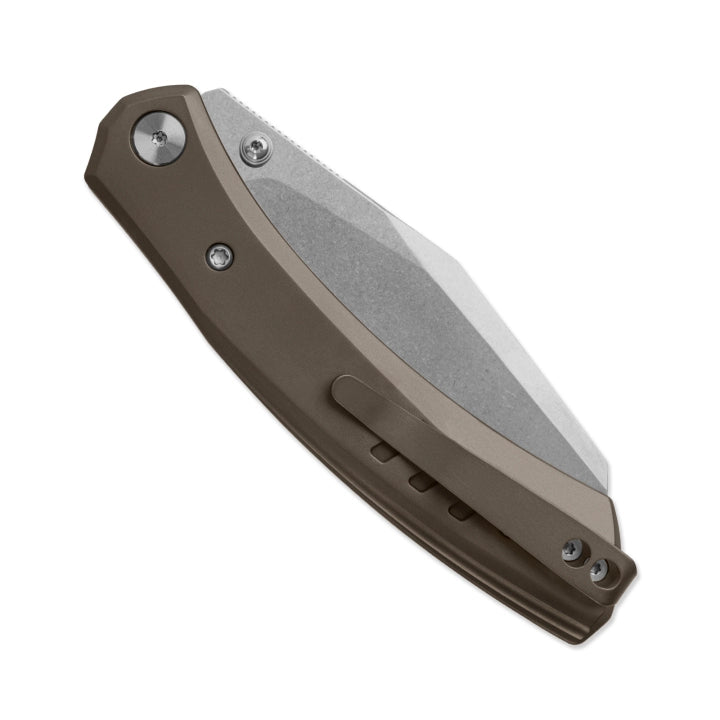Miguron Karok 3.4" D2 Stonewash Sheepsfoot Titanium Folding Knife Bronze MGR827TBR