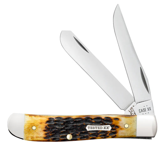 Case XX 51391 Rogers Jigged Burnt Amber Bone CS Mini Trapper