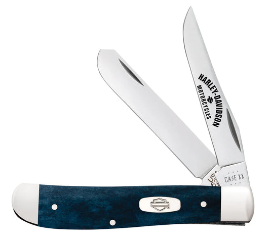 Case XX Harley-Davidson® Smooth Mediterranean Blue Bone Mini Trapper CA52263