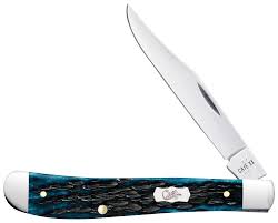 Case XX Worn Peach Seed Jig Mediterranean Blue Bone Slimline Trapper CA51865