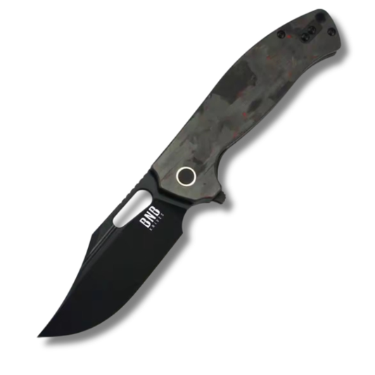 BNB Crushed Lava 7768L – 14C28N Titanium Wash Bowie EDC Knife