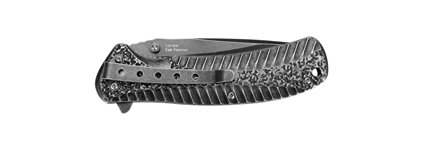 Kershaw Starter Folding Pocket Knife (1301BW); 4Cr14 Steel Blade With Black-Oxide BlackWash Finish, SpeedSafe Assisted