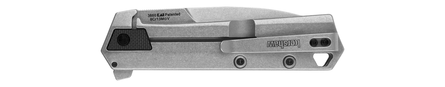 Kershaw Oblivion 2860x Knife, 3.5" Bead-Blasted and Stonewashed Blade, Assisted Opening