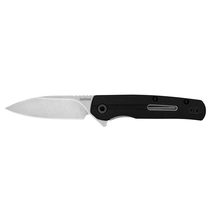 Kershaw Korra Folding Pocket Knife, Silver 2.75 inch Assisted Opening Blade, Black GFN Handle