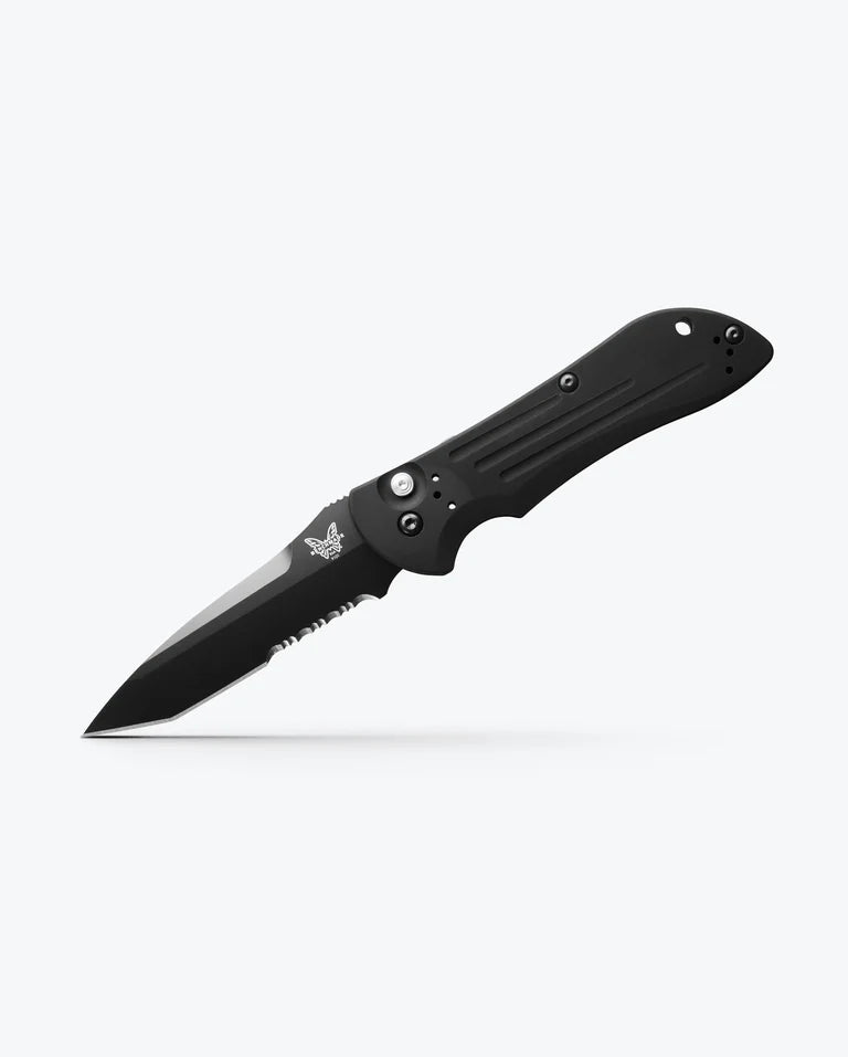 Benchmade Auto Stryker Automatic Knife Black Aluminum Handle (3.6" Black Serrated Tanto Blade) 9101SBK