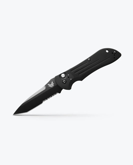 Benchmade Auto Stryker Automatic Knife Black Aluminum Handle (3.6" Black Serrated Tanto Blade) 9101SBK
