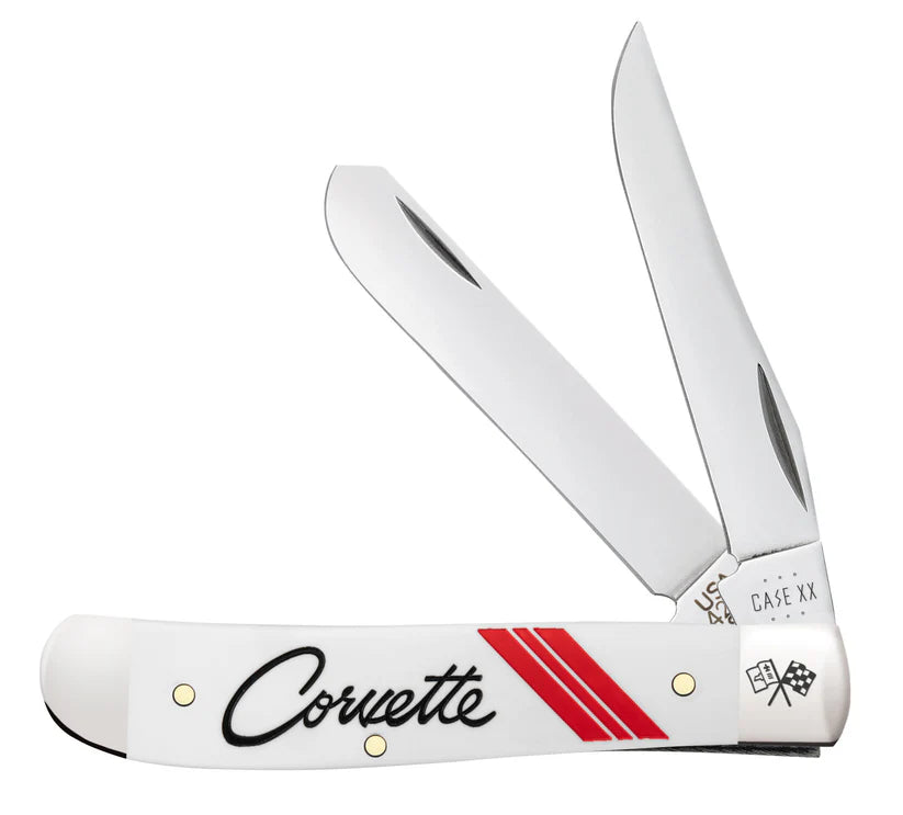 Case XX Chevrolet® Embellished Smooth White Synthetic Mini Trapper CA33716