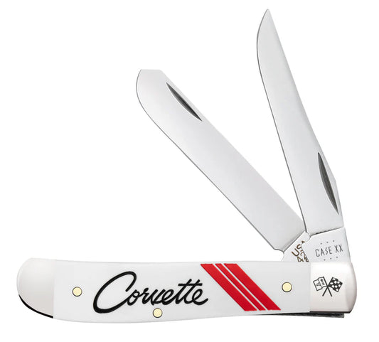 Case XX Chevrolet® Embellished Smooth White Synthetic Mini Trapper CA33716