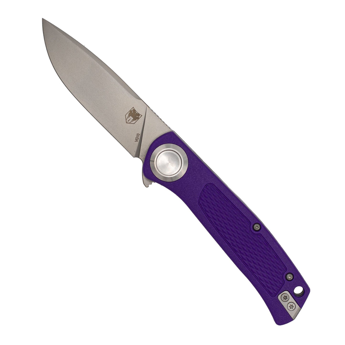 CobraTec EDC Scout Button Lock Knife – Purple VG10 Everyday Carry Folding Knife CTSCTGRVPURBL