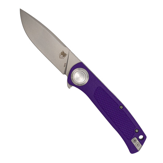 CobraTec EDC Scout Button Lock Knife – Purple VG10 Everyday Carry Folding Knife CTSCTGRVPURBL
