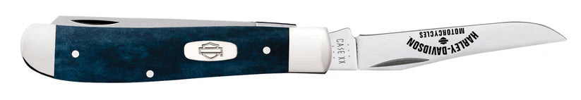 Case XX Harley-Davidson® Smooth Mediterranean Blue Bone Mini Trapper CA52263