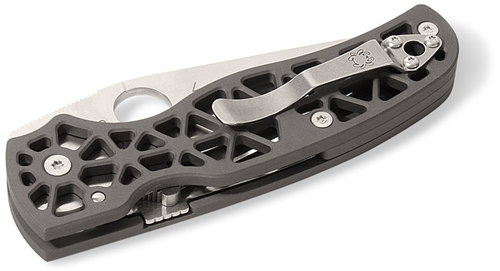 Spyderco Edgerati Folding Knife – Gray Aluminum, Satin CPM S30V Clip Point (C266ALP)