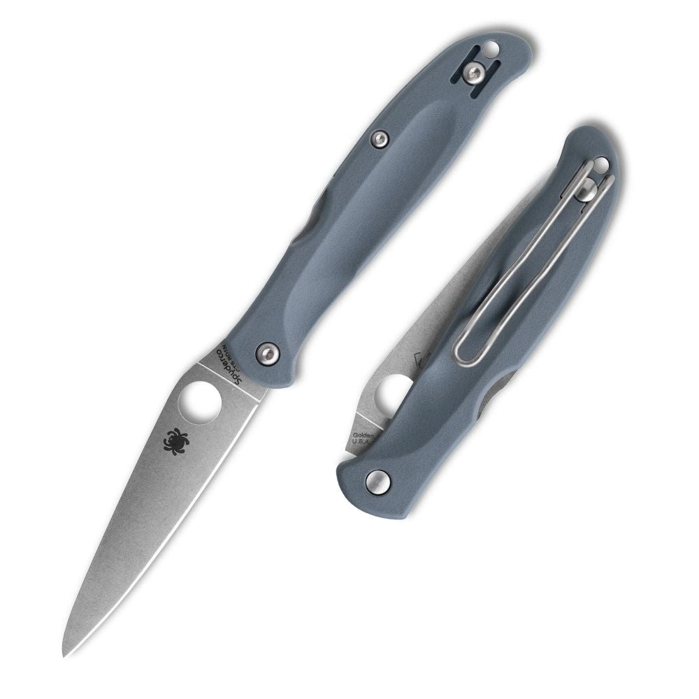 Spyderco Charisma Lightweight Folding Knife 2.98" BD1N Satin Drop Point Gray FRN C259PGY