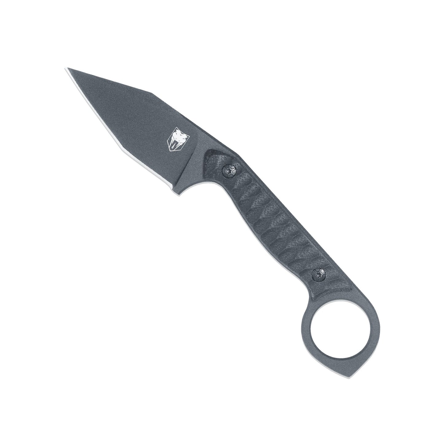 CobraTec Wolfteeth Tanto Ring Knife – Black 14C28N Fixed Blade EDC Knife CTWLTBLKTNS