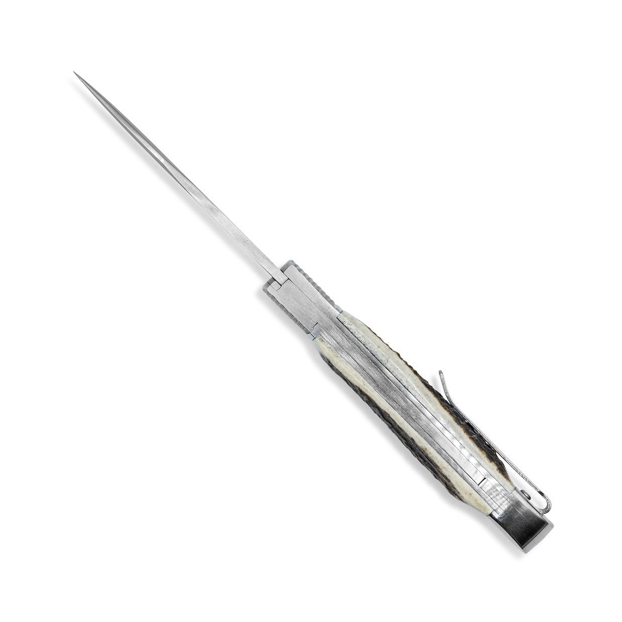 CobraTec Trapper Hidden Release Automatic Knife – Stag Handle D2 Steel Folding Knife CTTHRSTG