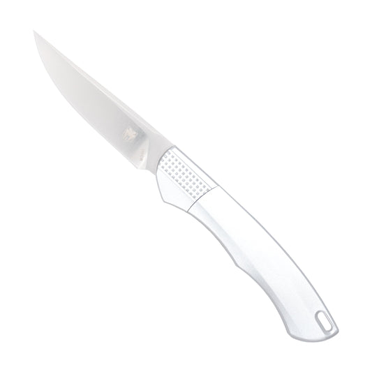 CobraTec Savage Hidden Release Knife – Silver M390 Premium EDC Folding Knife CTSAVDNSM390