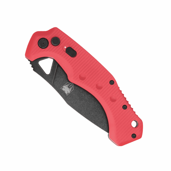 CobraTec Ryker Red  Side Button Folding  Knife (D2 Blade, G-10 Handle) REDAFRYK
