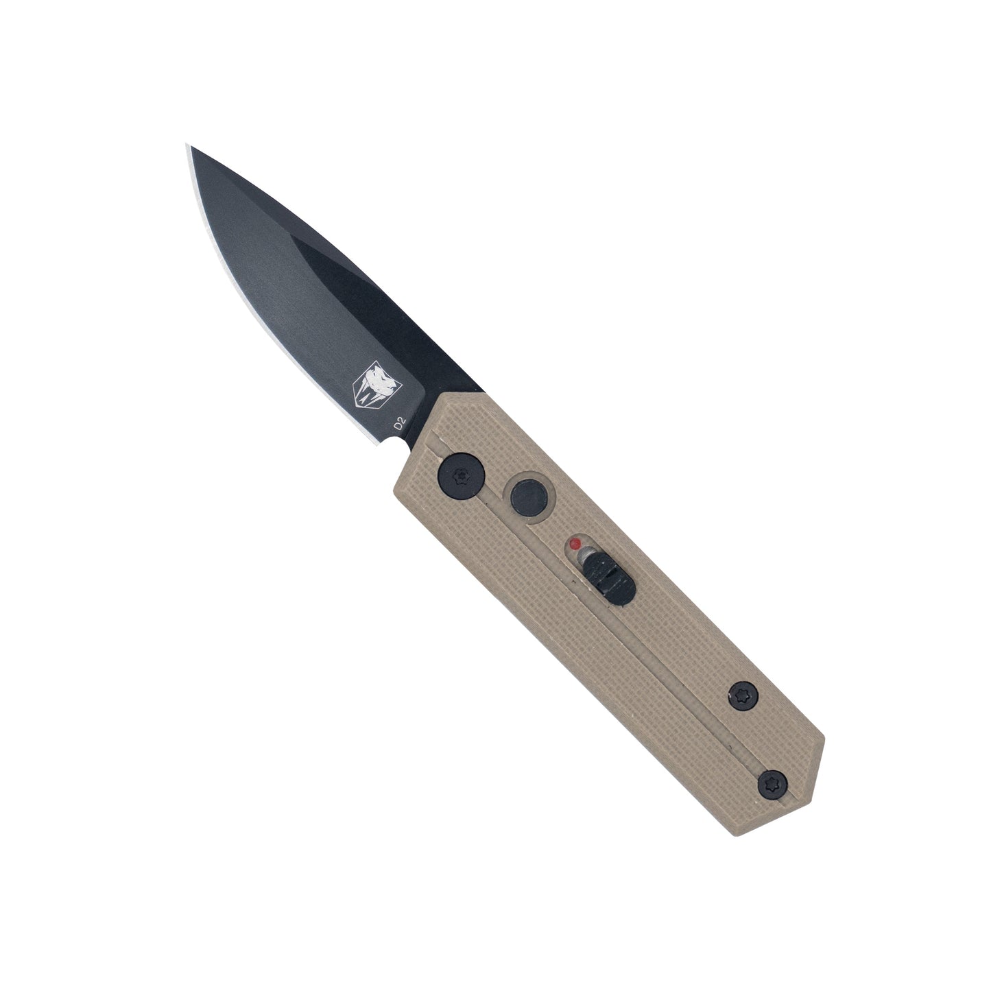CobraTec® Stinger Tan Side Button Automatic Knife – California Compliant CTSTRTAN