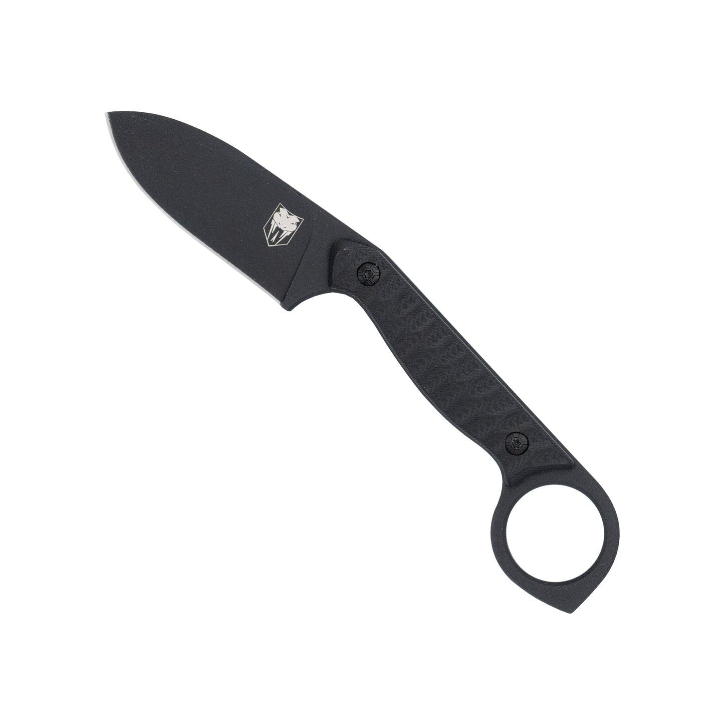 CobraTec Wolfteeth Ring Knife – Black 14C28N Fixed Blade EDC Knife CTWLTBLK