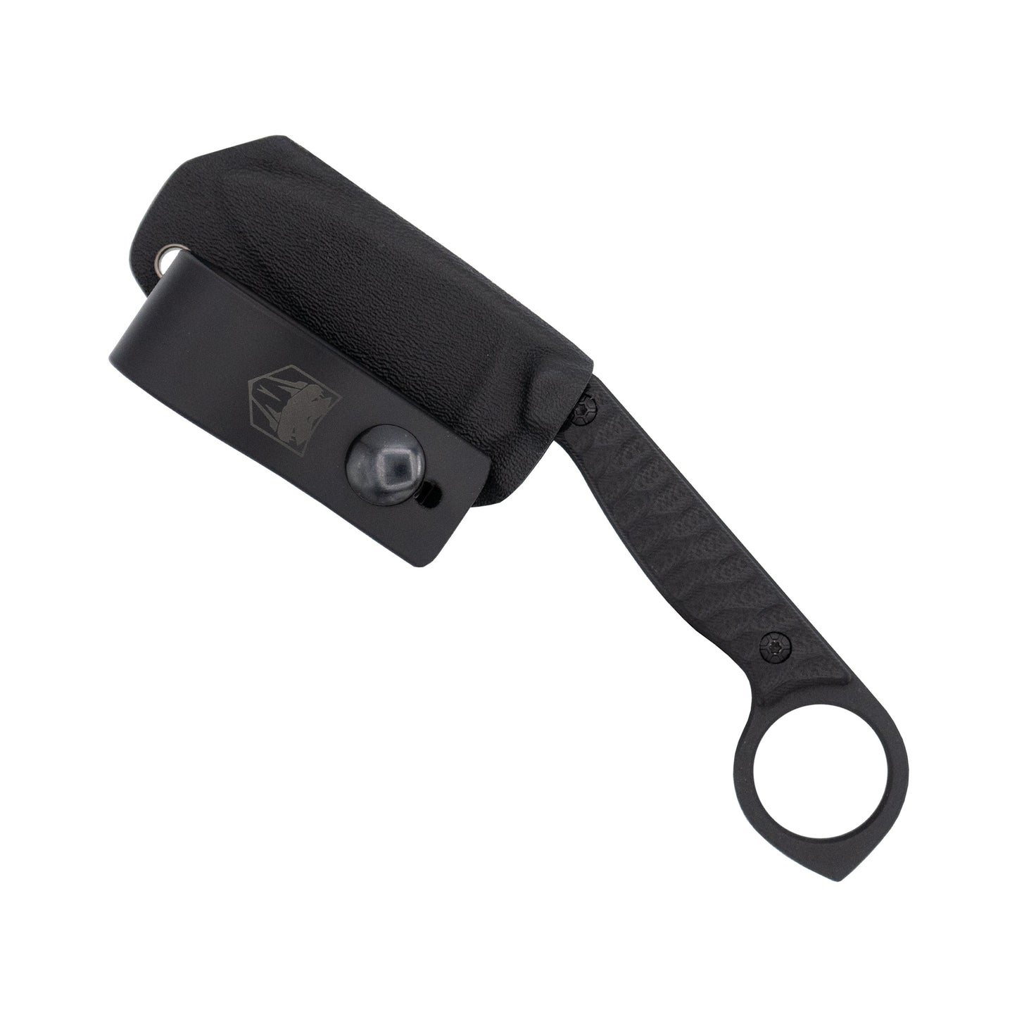 CobraTec Wolfteeth Ring Knife – Black 14C28N Fixed Blade EDC Knife CTWLTBLK