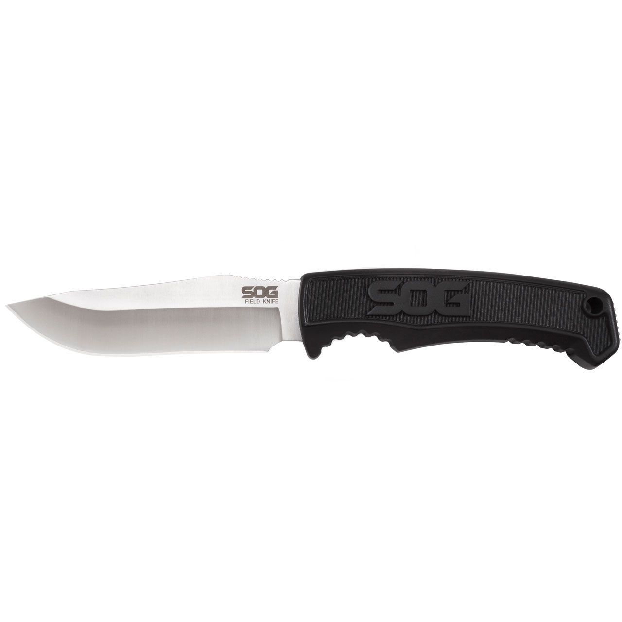 SOG™ Black Thermoplastic Rubber TPR Field Knife Fixed Blade Full Tang Stainless FK1001-CP