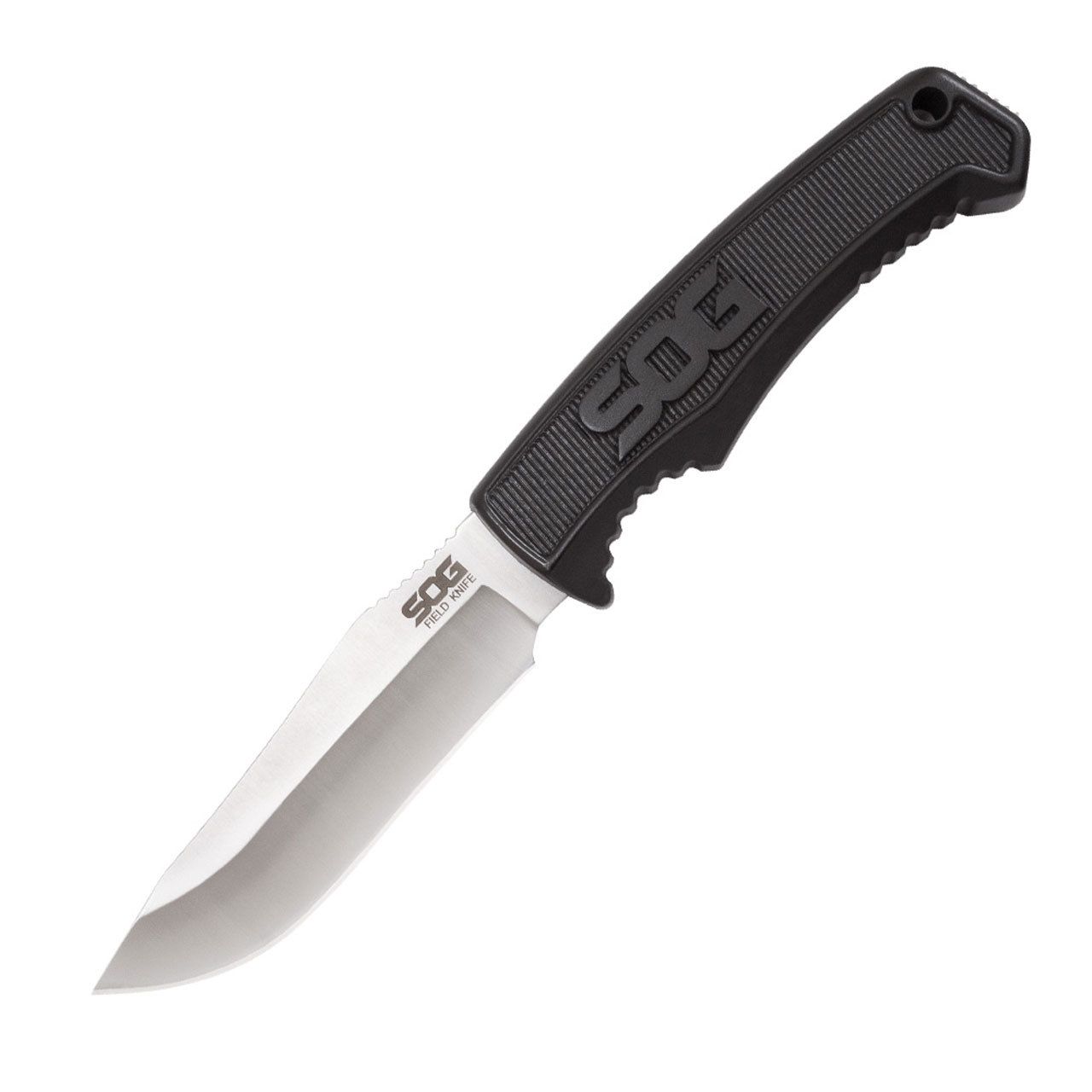 SOG™ Black Thermoplastic Rubber TPR Field Knife Fixed Blade Full Tang Stainless FK1001-CP