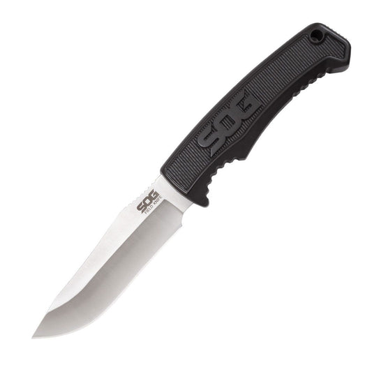 SOG™ Black Thermoplastic Rubber TPR Field Knife Fixed Blade Full Tang Stainless FK1001-CP