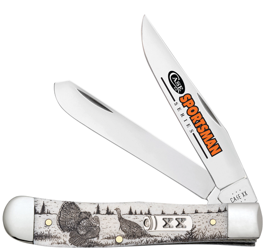 Case XX Trapper Turkey Sportsman Natural Bone Pocket Knife – Tru-Sharp Stainless Steel 81221
